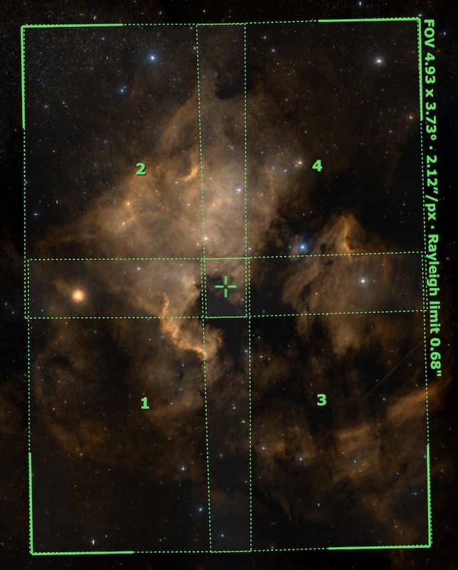 Mosaic plan for NGC7000